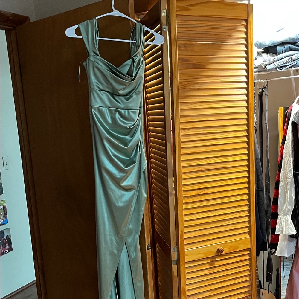 Satin Green Dress